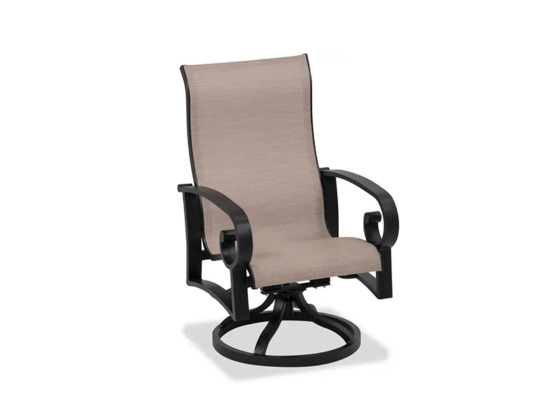 Silla de comedor Solstice de aluminio bronce envejecido con textilene