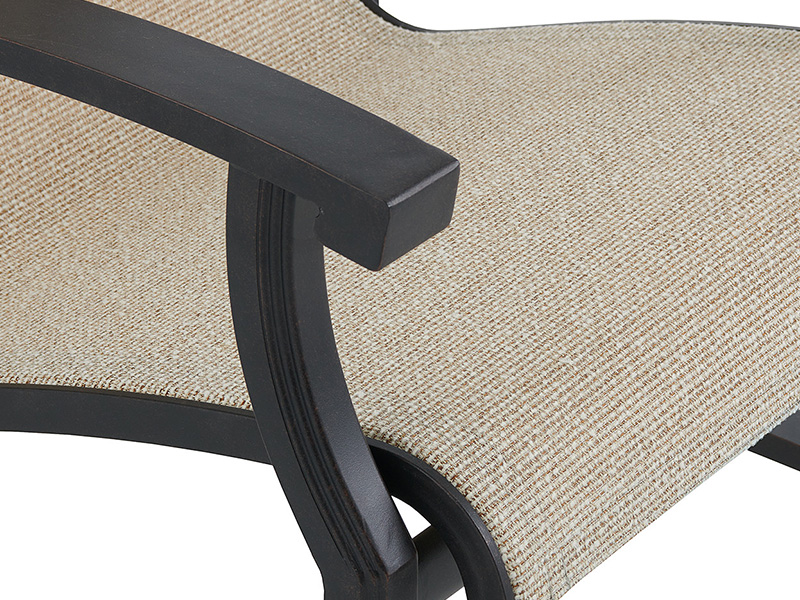 Silla de comedor Lodge de aluminio bronce envejecido con textilene