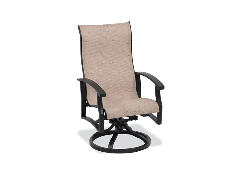 Silla de comedor Lodge de aluminio bronce envejecido con textilene