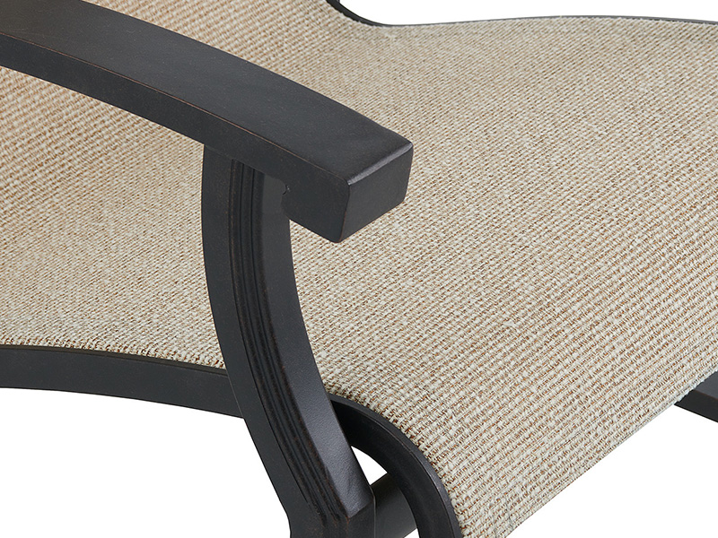 Silla de comedor Lodge de aluminio bronce envejecido con textilene