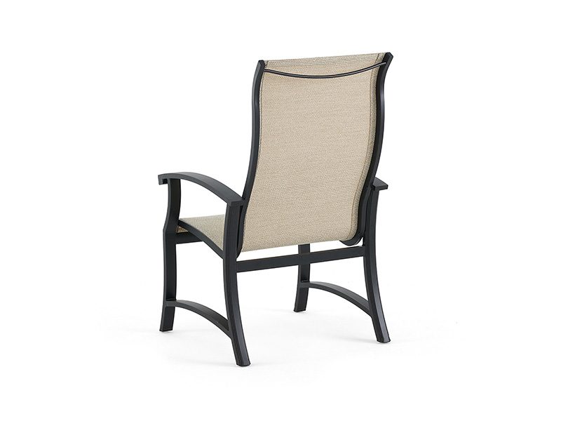 Silla de comedor Lodge de aluminio bronce envejecido con textilene
