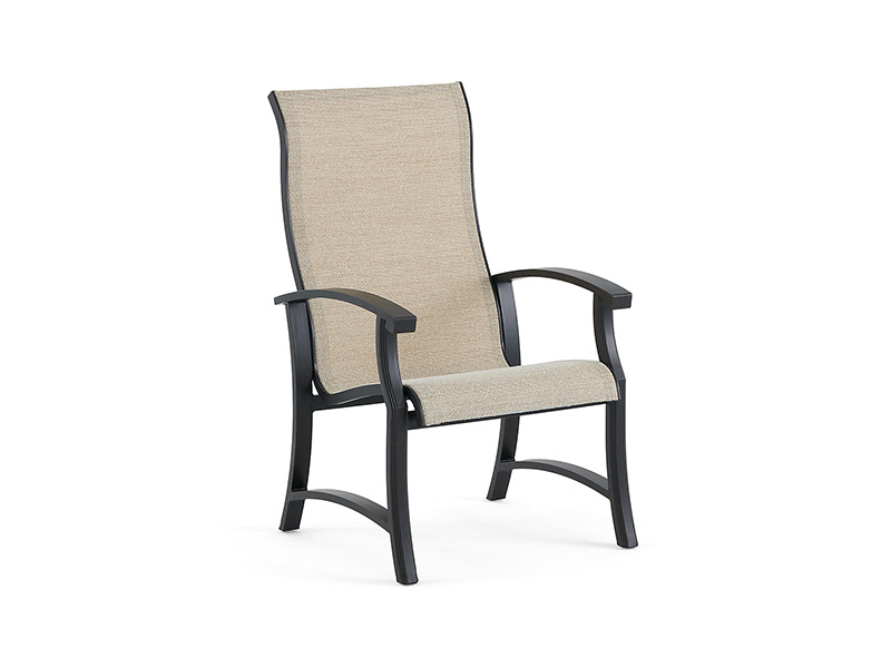 Silla de comedor Lodge de aluminio bronce envejecido con textilene